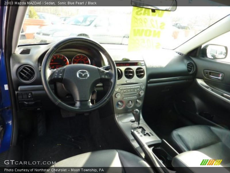 Sonic Blue Pearl / Black 2003 Mazda MAZDA6 i Sedan