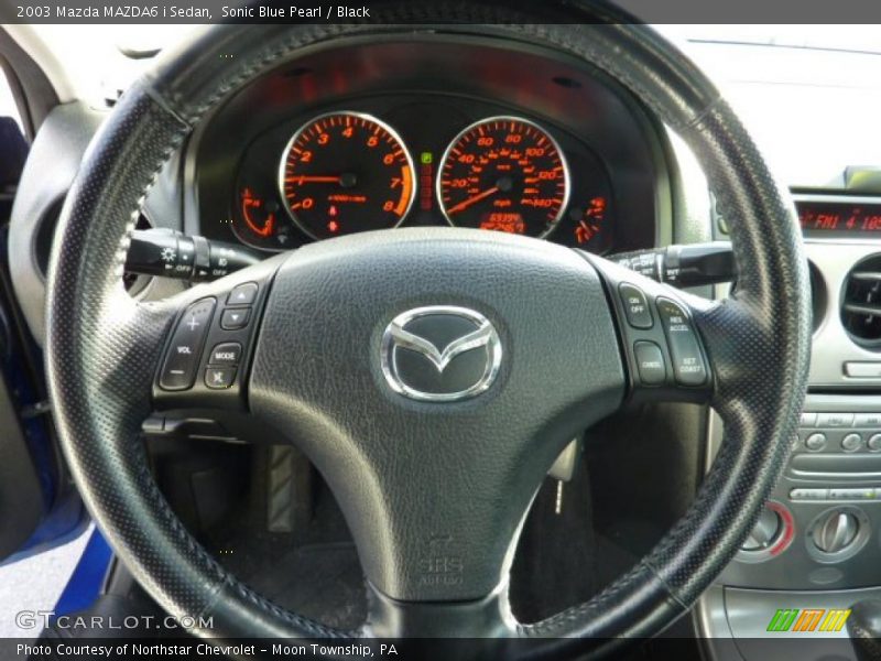 Sonic Blue Pearl / Black 2003 Mazda MAZDA6 i Sedan