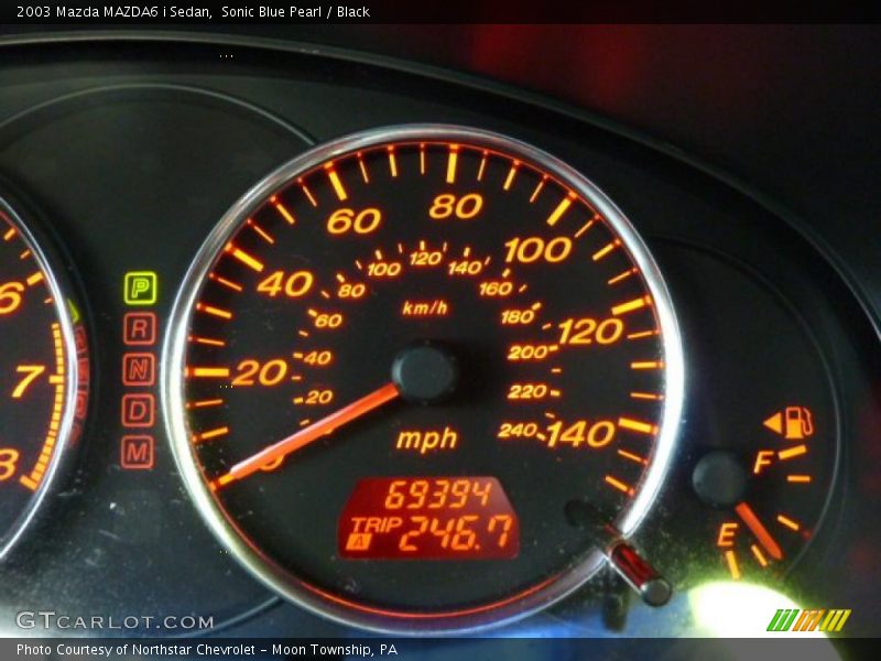Sonic Blue Pearl / Black 2003 Mazda MAZDA6 i Sedan
