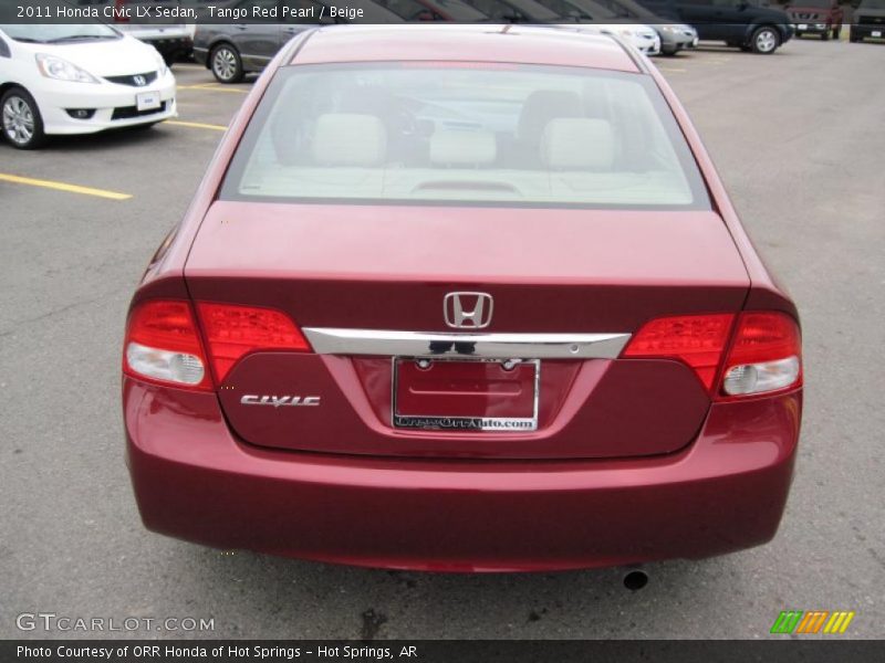 Tango Red Pearl / Beige 2011 Honda Civic LX Sedan