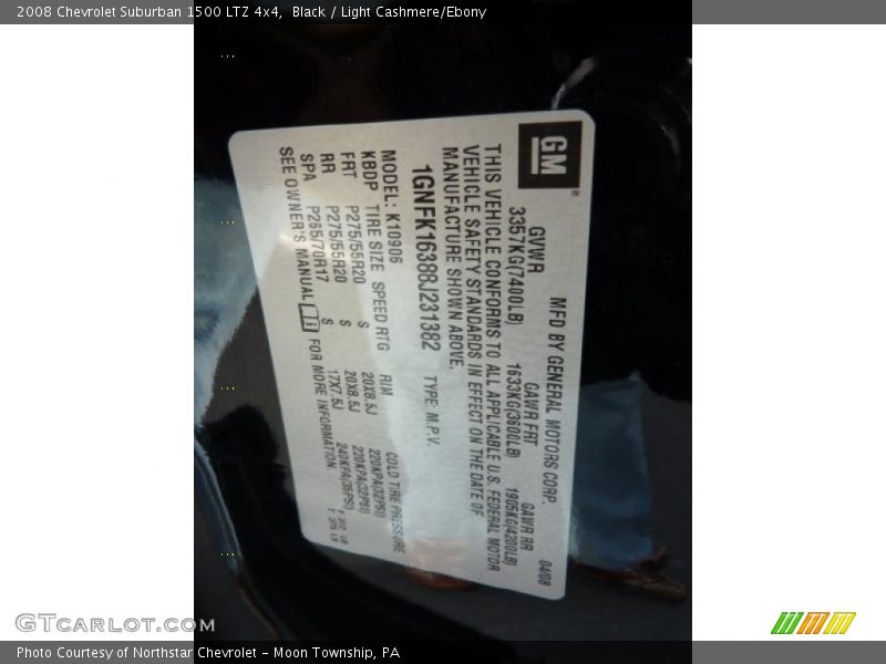 Black / Light Cashmere/Ebony 2008 Chevrolet Suburban 1500 LTZ 4x4