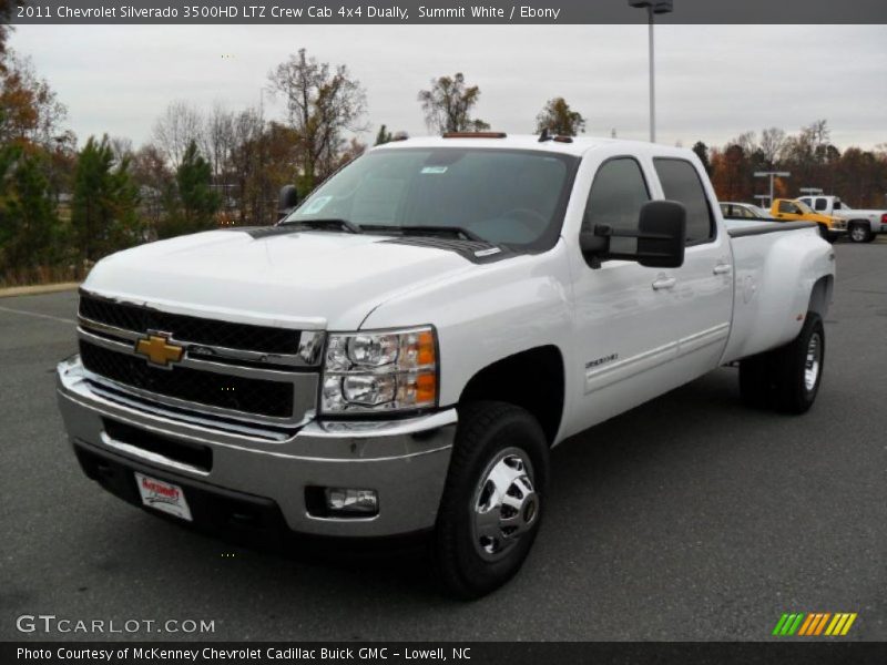Front 3/4 View of 2011 Silverado 3500HD LTZ Crew Cab 4x4 Dually