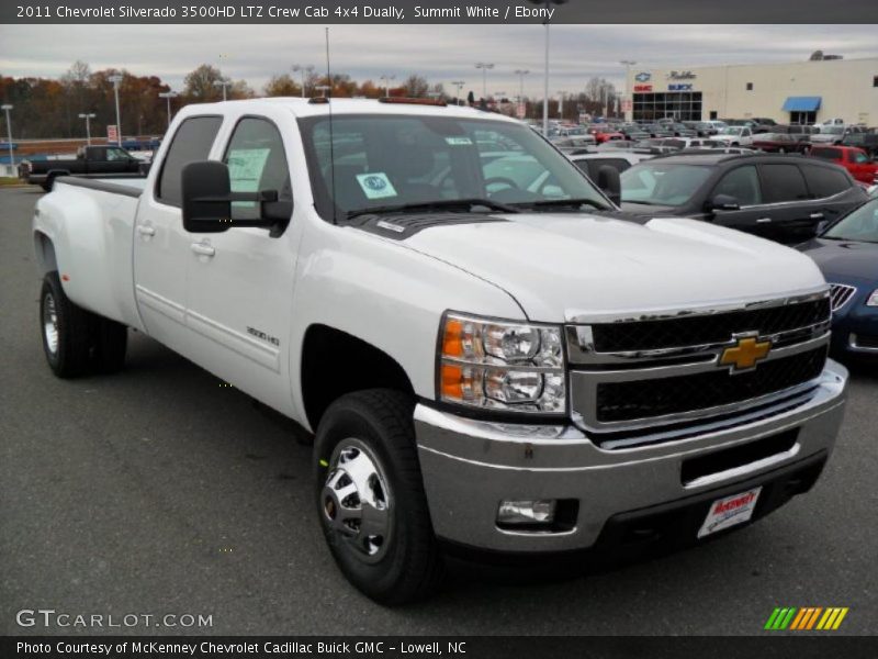 Summit White / Ebony 2011 Chevrolet Silverado 3500HD LTZ Crew Cab 4x4 Dually