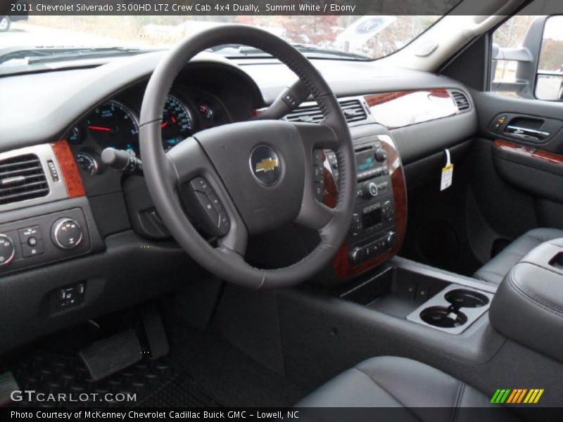 Ebony Interior - 2011 Silverado 3500HD LTZ Crew Cab 4x4 Dually 