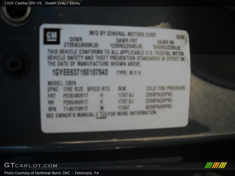 Stealth Gray / Ebony 2006 Cadillac SRX V6