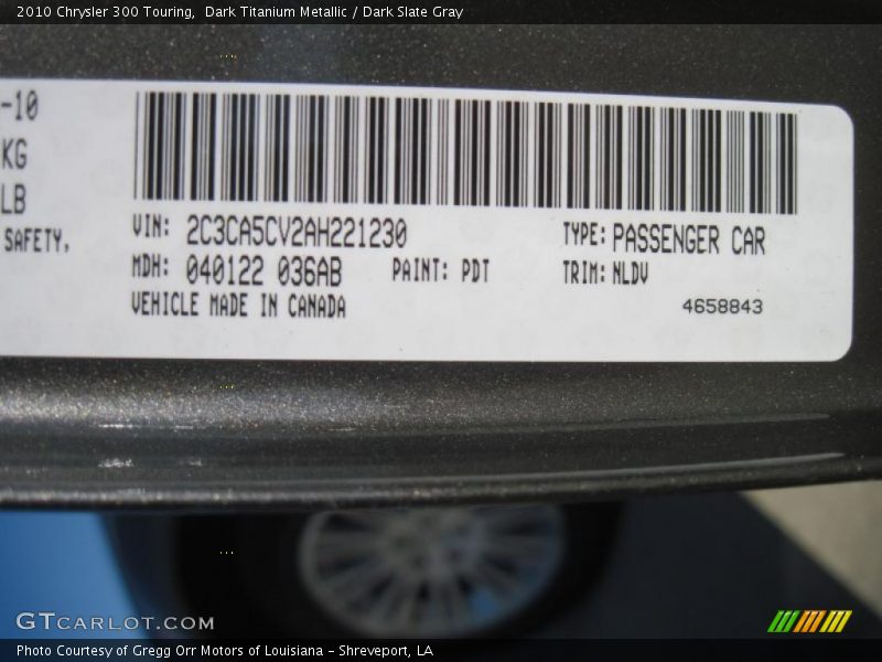 Dark Titanium Metallic / Dark Slate Gray 2010 Chrysler 300 Touring