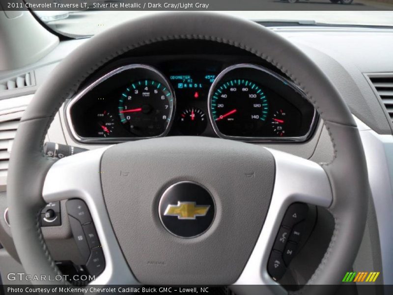 Silver Ice Metallic / Dark Gray/Light Gray 2011 Chevrolet Traverse LT