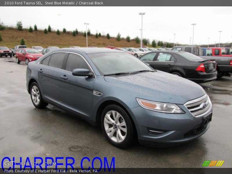 Steel Blue Metallic / Charcoal Black 2010 Ford Taurus SEL