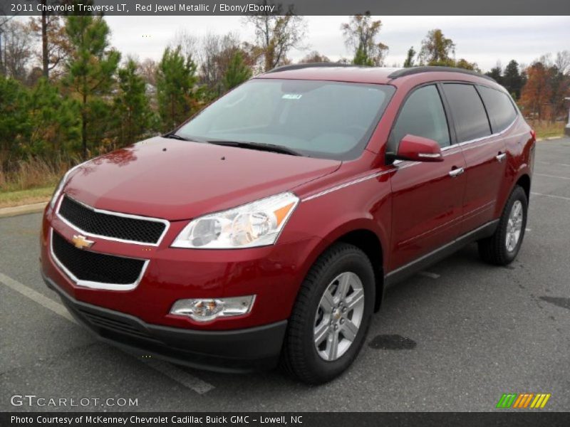 Red Jewel Metallic / Ebony/Ebony 2011 Chevrolet Traverse LT