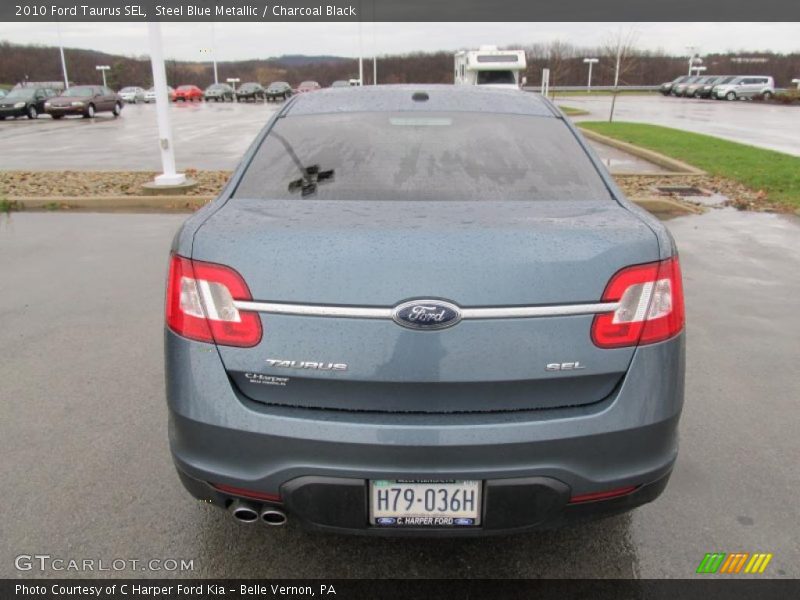Steel Blue Metallic / Charcoal Black 2010 Ford Taurus SEL