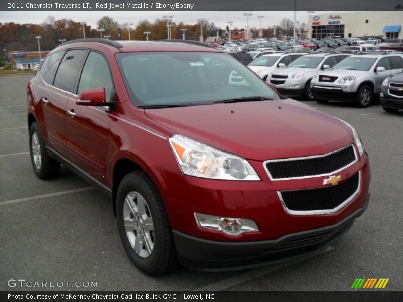 Red Jewel Metallic / Ebony/Ebony 2011 Chevrolet Traverse LT