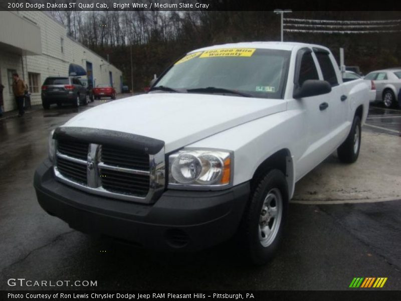 Bright White / Medium Slate Gray 2006 Dodge Dakota ST Quad Cab