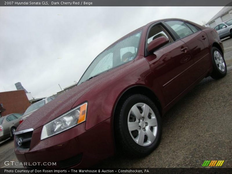Dark Cherry Red / Beige 2007 Hyundai Sonata GLS