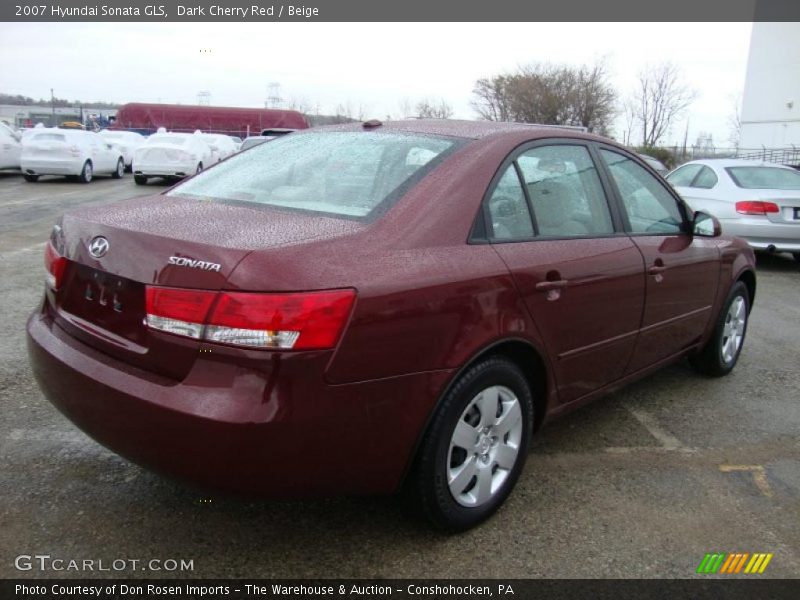 Dark Cherry Red / Beige 2007 Hyundai Sonata GLS
