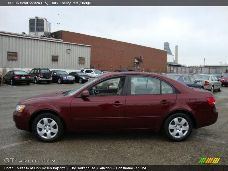 Dark Cherry Red / Beige 2007 Hyundai Sonata GLS