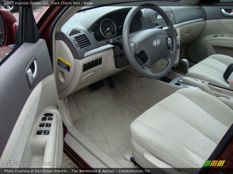Dark Cherry Red / Beige 2007 Hyundai Sonata GLS