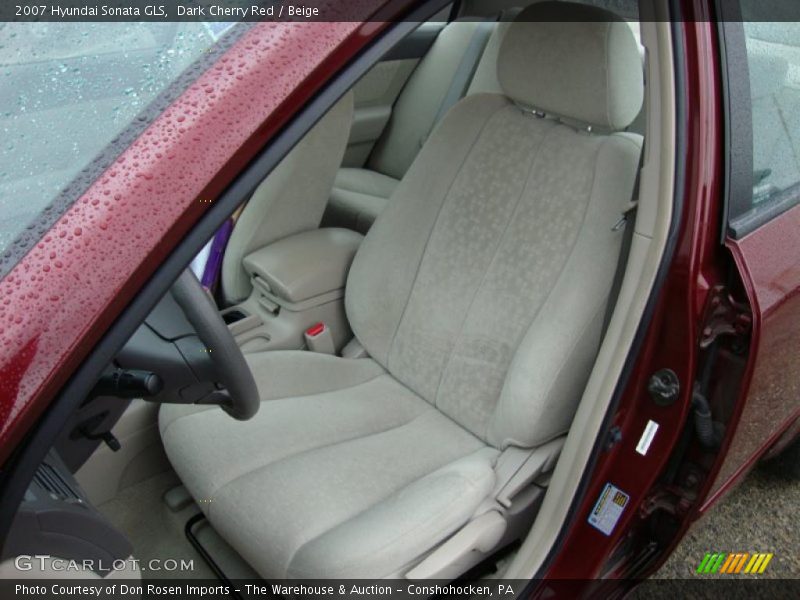 Dark Cherry Red / Beige 2007 Hyundai Sonata GLS