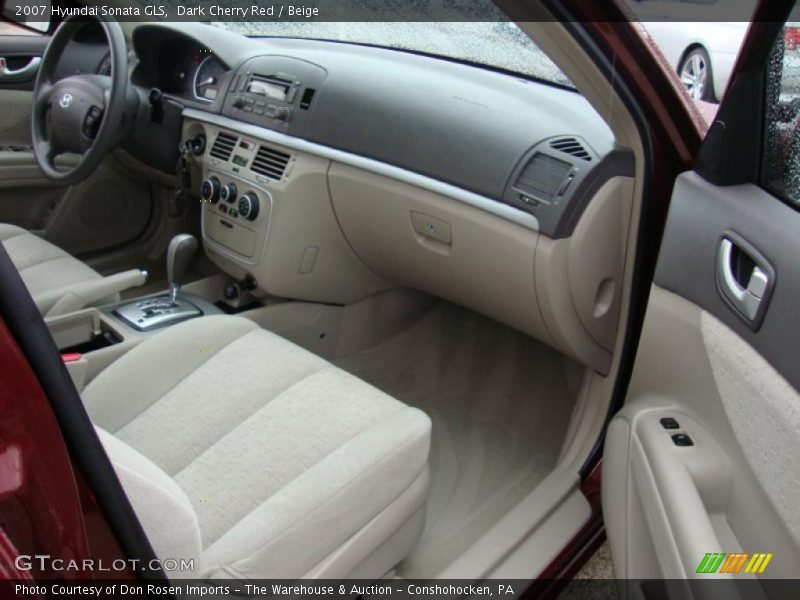 Dark Cherry Red / Beige 2007 Hyundai Sonata GLS