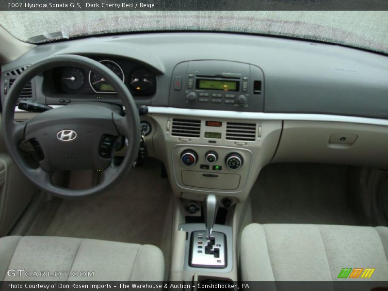Dark Cherry Red / Beige 2007 Hyundai Sonata GLS