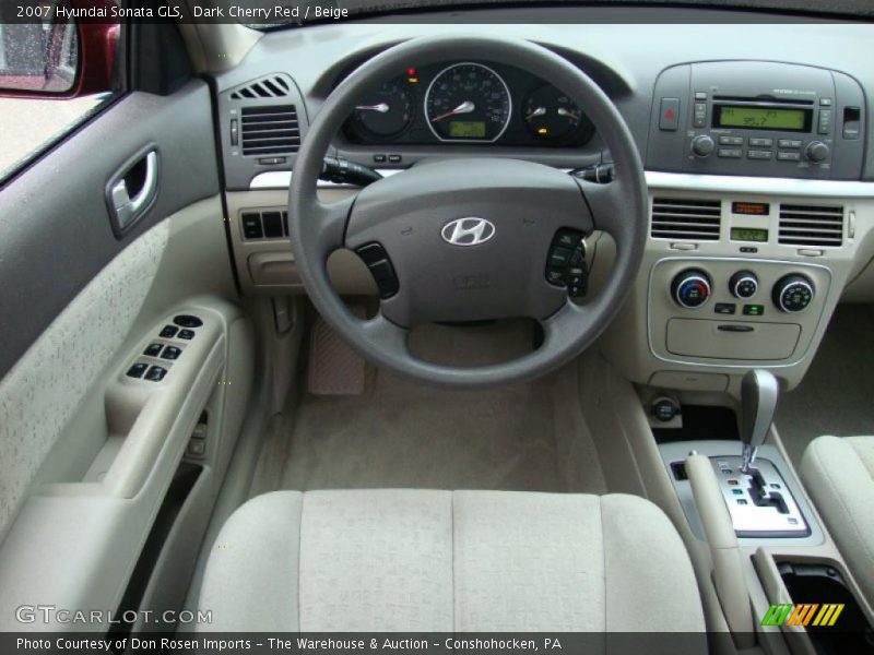Dark Cherry Red / Beige 2007 Hyundai Sonata GLS