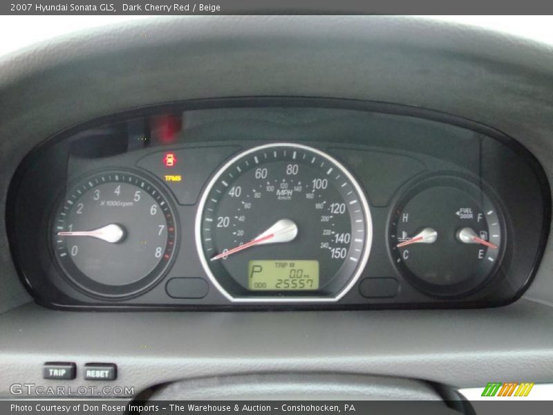 Dark Cherry Red / Beige 2007 Hyundai Sonata GLS