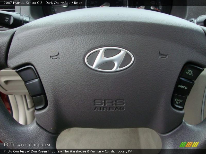Dark Cherry Red / Beige 2007 Hyundai Sonata GLS