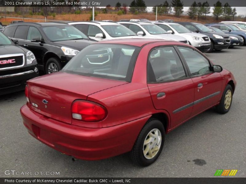 Sunset Red Metallic / Gray 2001 Chevrolet Metro LSi