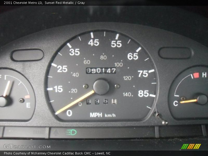 Sunset Red Metallic / Gray 2001 Chevrolet Metro LSi