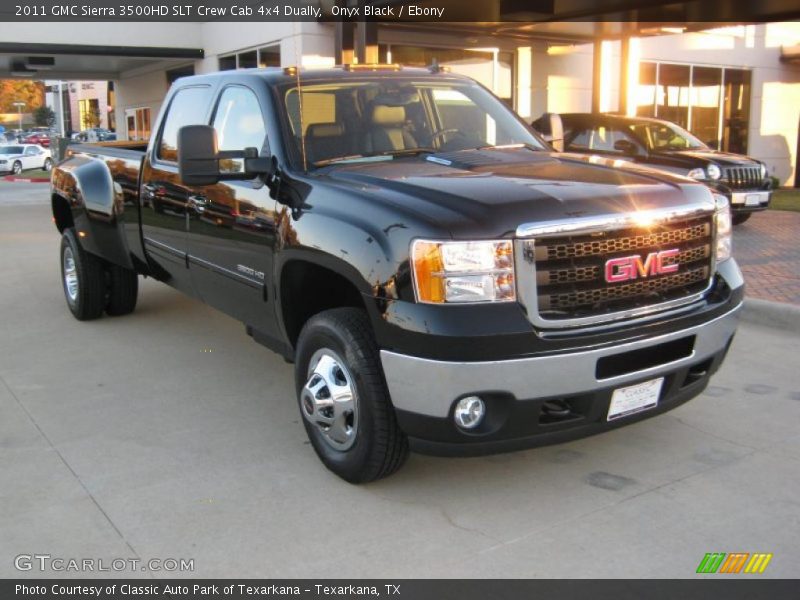 Front 3/4 View of 2011 Sierra 3500HD SLT Crew Cab 4x4 Dually