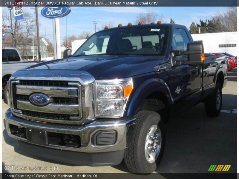 Dark Blue Pearl Metallic / Steel Gray 2011 Ford F250 Super Duty XLT Regular Cab 4x4