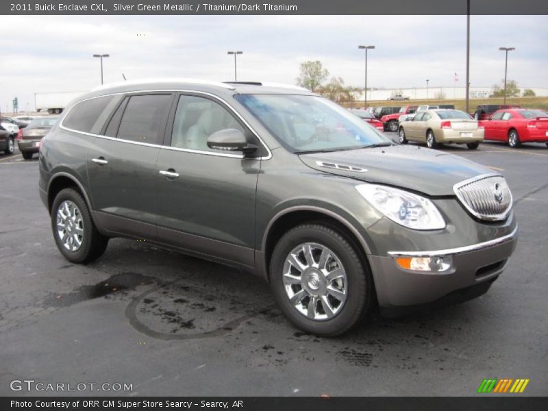 Silver Green Metallic / Titanium/Dark Titanium 2011 Buick Enclave CXL