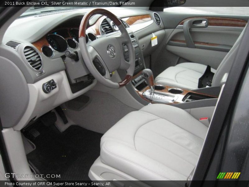 Silver Green Metallic / Titanium/Dark Titanium 2011 Buick Enclave CXL