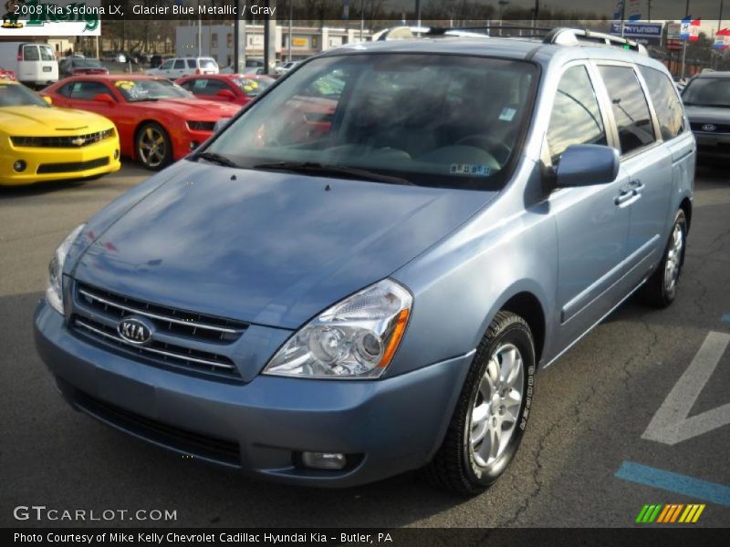 Glacier Blue Metallic / Gray 2008 Kia Sedona LX