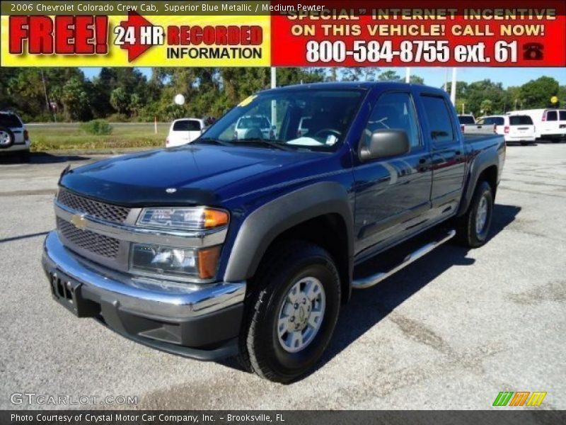 Superior Blue Metallic / Medium Pewter 2006 Chevrolet Colorado Crew Cab