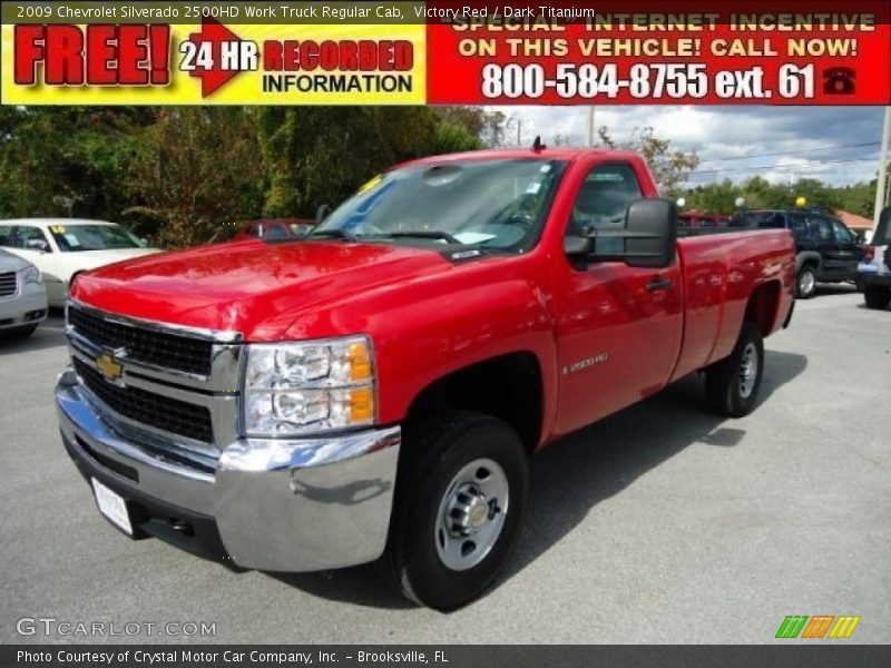 Victory Red / Dark Titanium 2009 Chevrolet Silverado 2500HD Work Truck Regular Cab