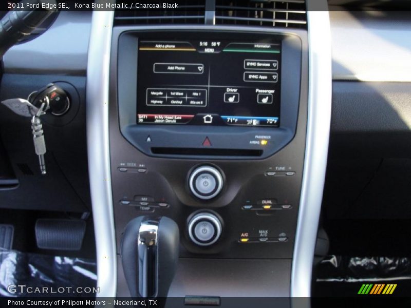Kona Blue Metallic / Charcoal Black 2011 Ford Edge SEL