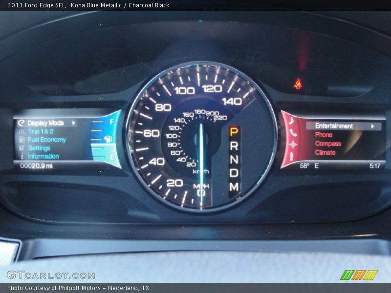 Kona Blue Metallic / Charcoal Black 2011 Ford Edge SEL