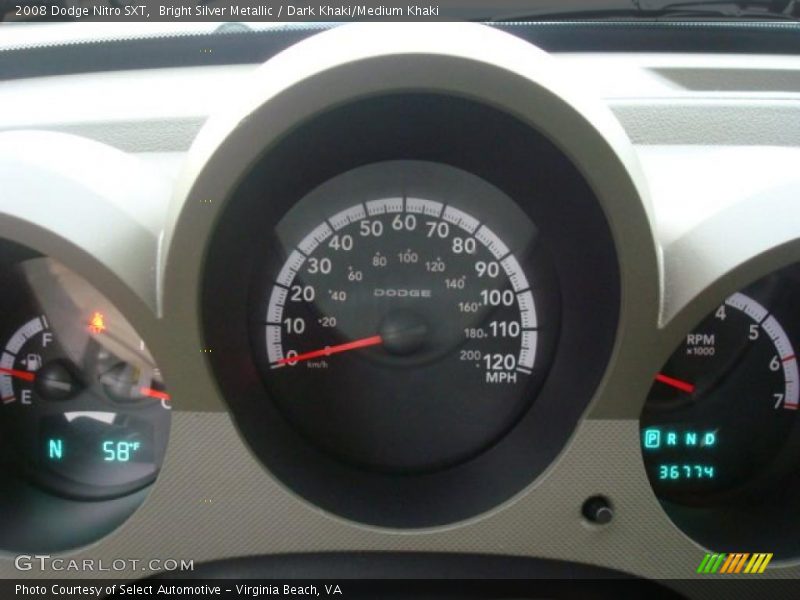 Bright Silver Metallic / Dark Khaki/Medium Khaki 2008 Dodge Nitro SXT