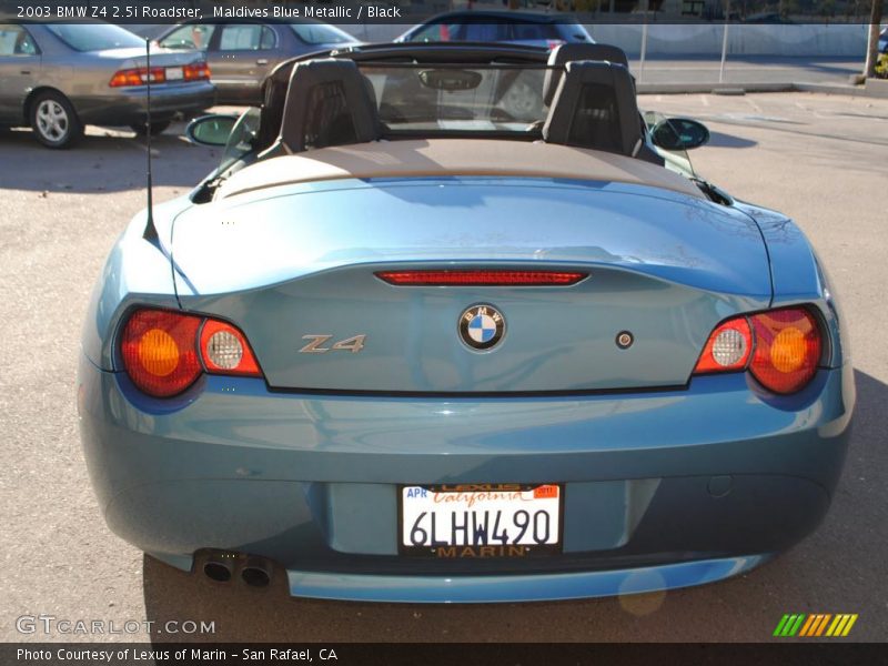 Maldives Blue Metallic / Black 2003 BMW Z4 2.5i Roadster