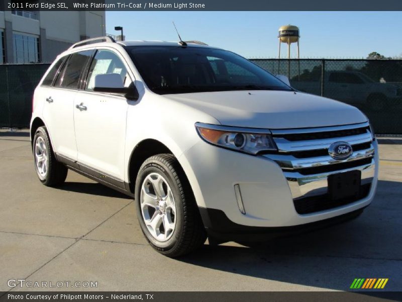 White Platinum Tri-Coat / Medium Light Stone 2011 Ford Edge SEL