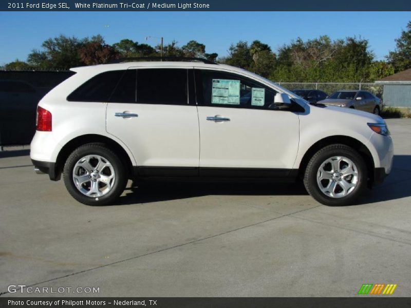White Platinum Tri-Coat / Medium Light Stone 2011 Ford Edge SEL