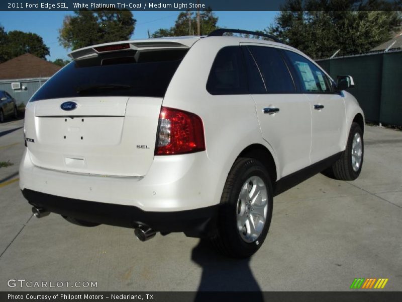 White Platinum Tri-Coat / Medium Light Stone 2011 Ford Edge SEL