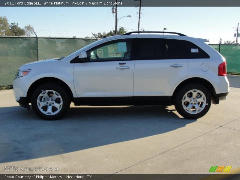 White Platinum Tri-Coat / Medium Light Stone 2011 Ford Edge SEL