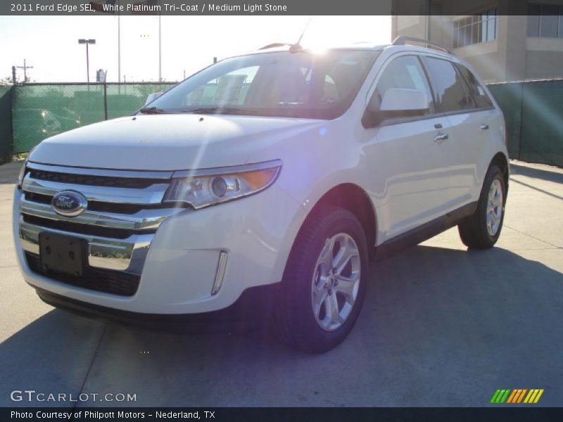 White Platinum Tri-Coat / Medium Light Stone 2011 Ford Edge SEL