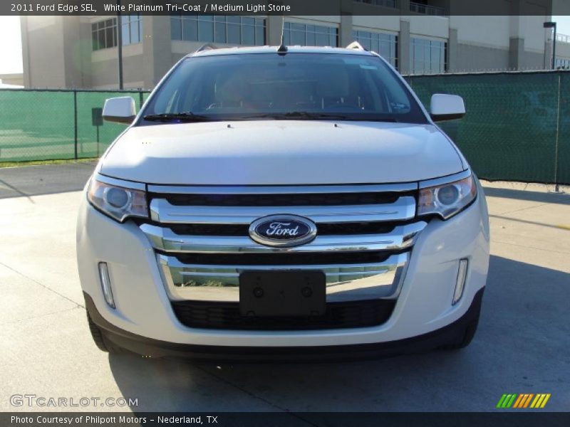 White Platinum Tri-Coat / Medium Light Stone 2011 Ford Edge SEL