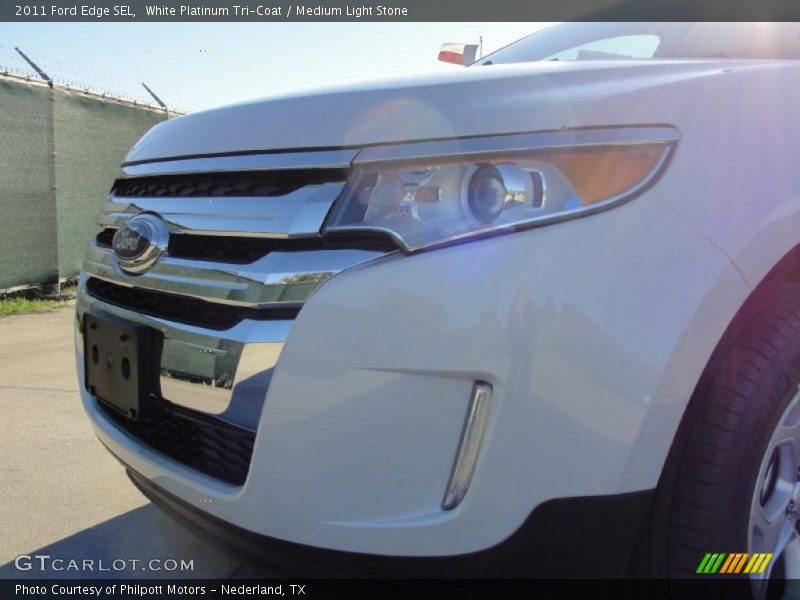 White Platinum Tri-Coat / Medium Light Stone 2011 Ford Edge SEL
