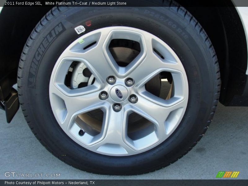 White Platinum Tri-Coat / Medium Light Stone 2011 Ford Edge SEL