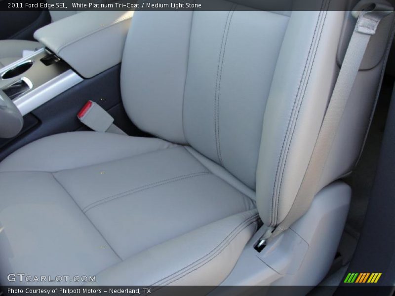 White Platinum Tri-Coat / Medium Light Stone 2011 Ford Edge SEL