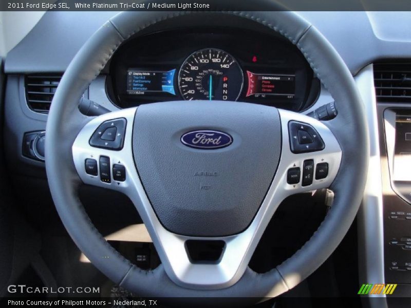 White Platinum Tri-Coat / Medium Light Stone 2011 Ford Edge SEL