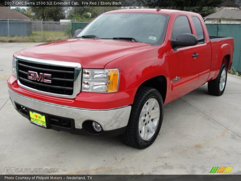 Fire Red / Ebony Black 2007 GMC Sierra 1500 SLE Extended Cab
